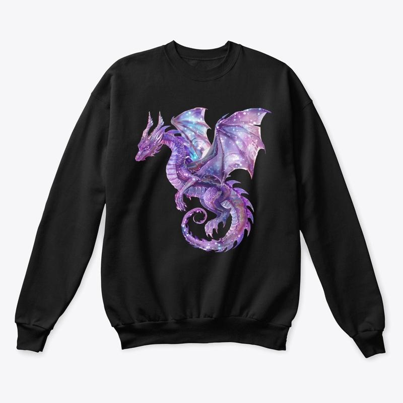 Purple and blue mythical detailed dragon