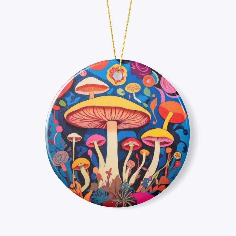 Circular mushrooms graphic