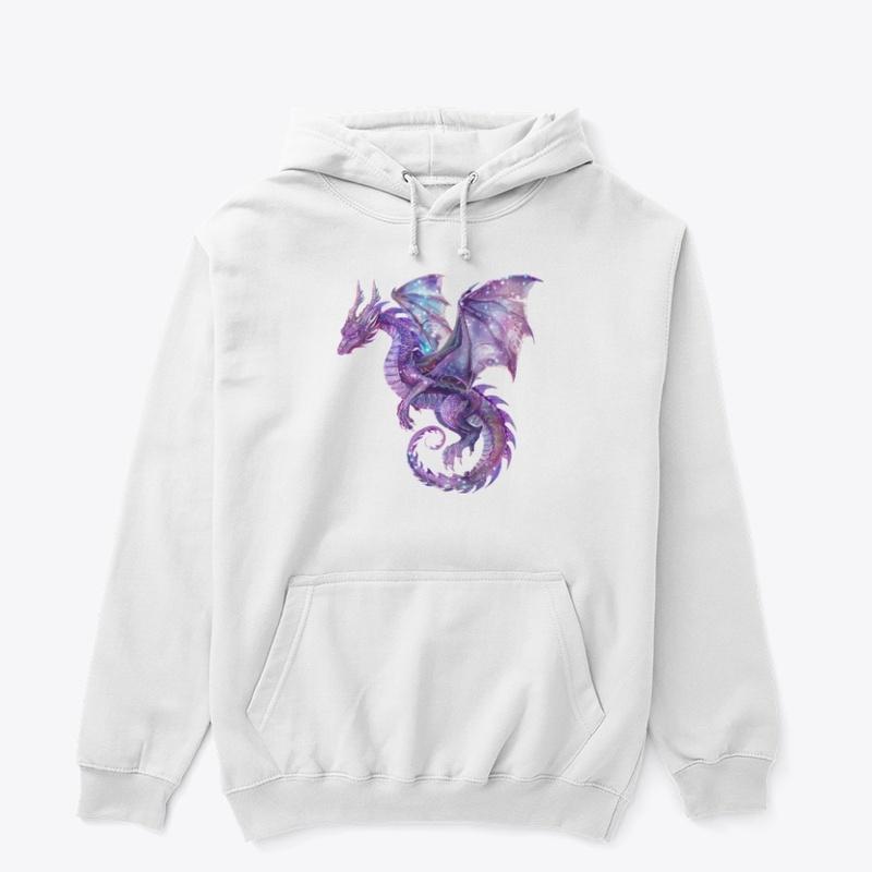 Purple and blue mythical detailed dragon