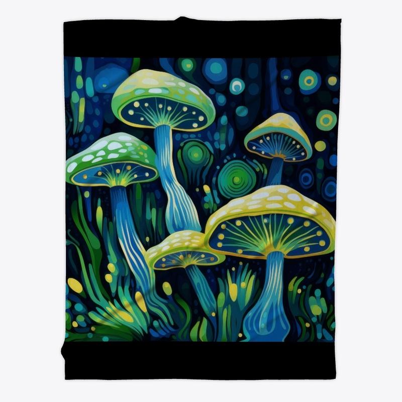 Mushroom Forest Blue & Green