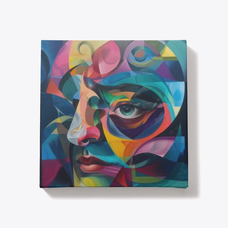 Abstract colourful face art