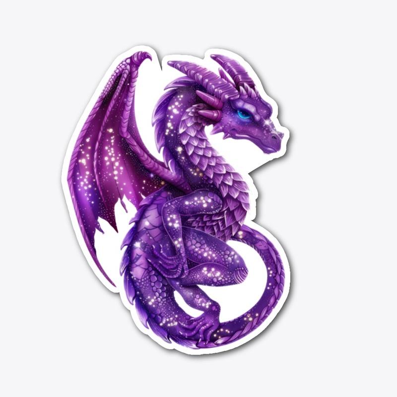 Purple sparkly dragon graphic