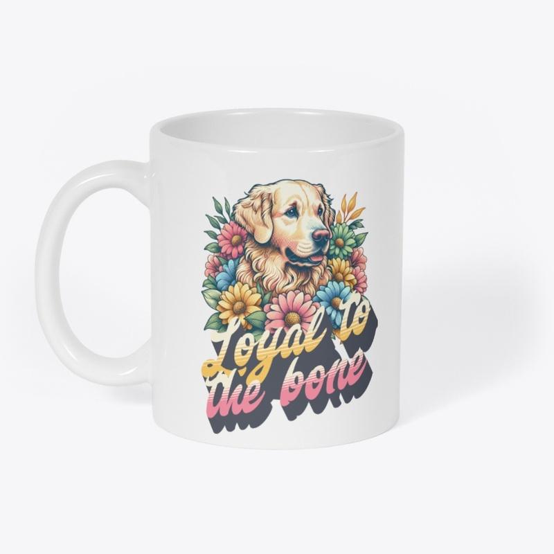 Loyal to the bone -floral dog design