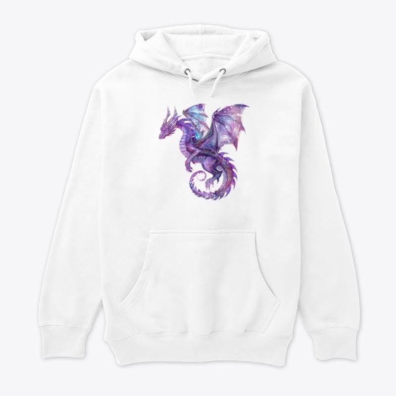 Purple and blue mythical detailed dragon