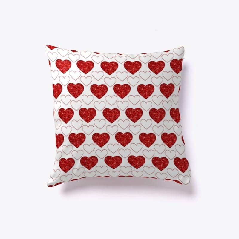 Red & white hearts cute love pattern