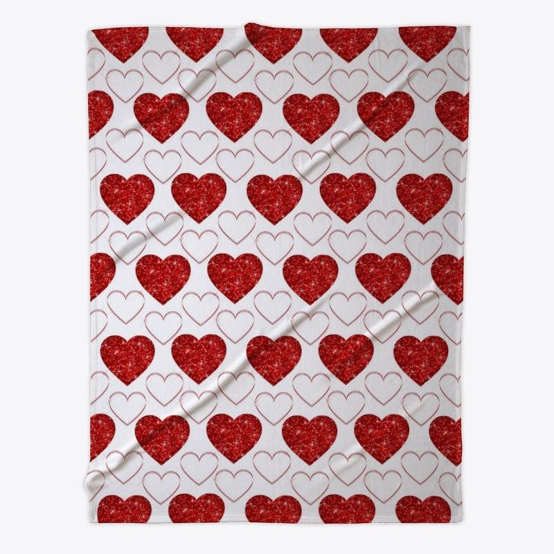 Red & white hearts cute love pattern