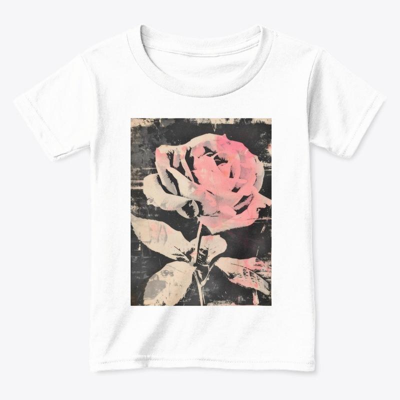 Vintage distressed rose graphic