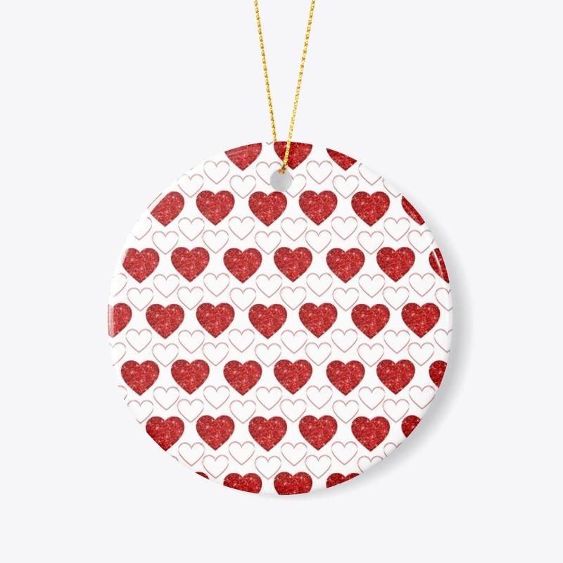 Red & white hearts cute love pattern