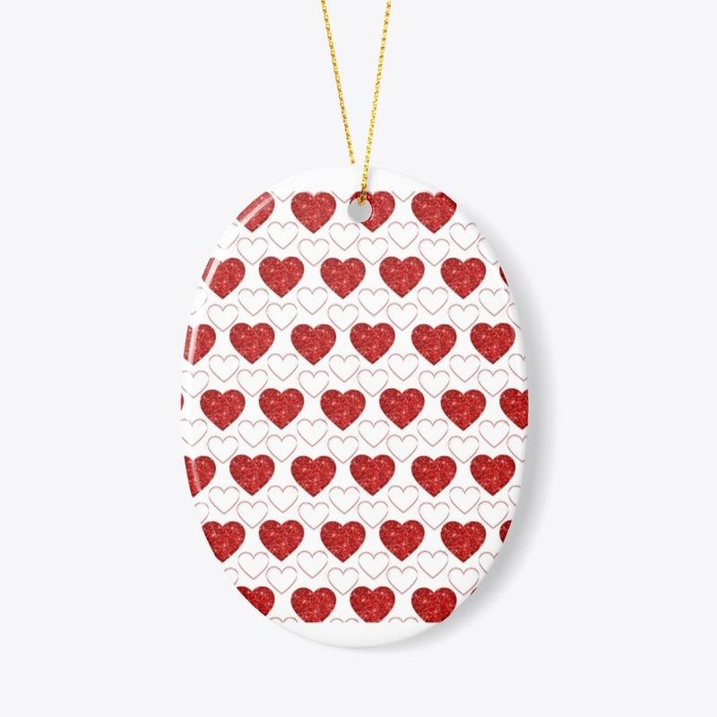 Red & white hearts cute love pattern