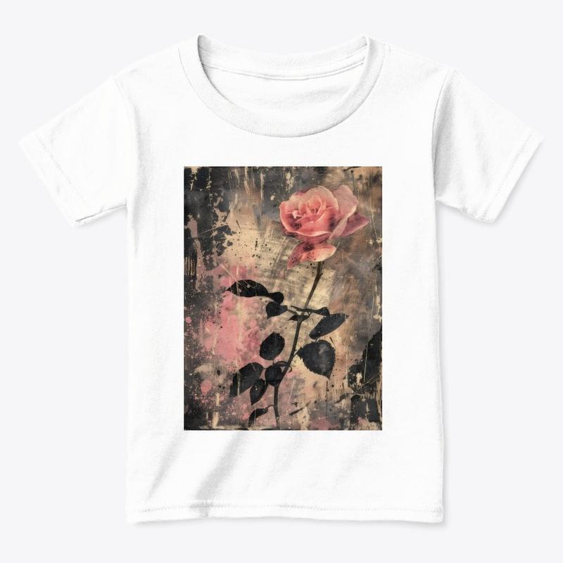 Vintage distressed roses graphic