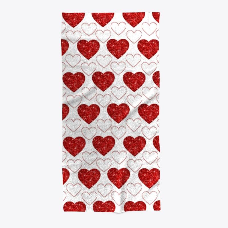 Red & white hearts cute love pattern