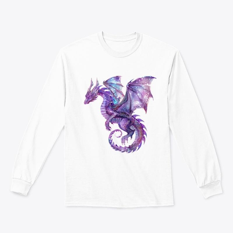 Purple and blue mythical detailed dragon