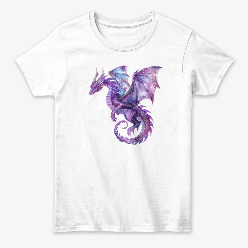 Purple and blue mythical detailed dragon