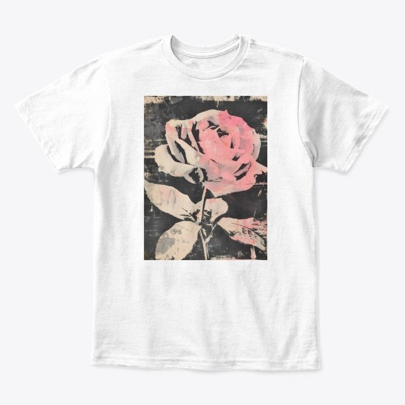 Vintage distressed rose graphic