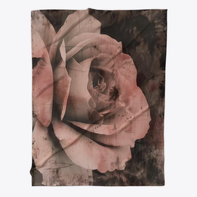 Vintage distressed rose graphic