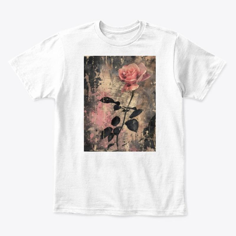 Vintage distressed roses graphic