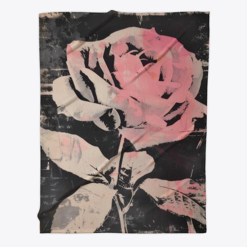 Vintage distressed rose graphic