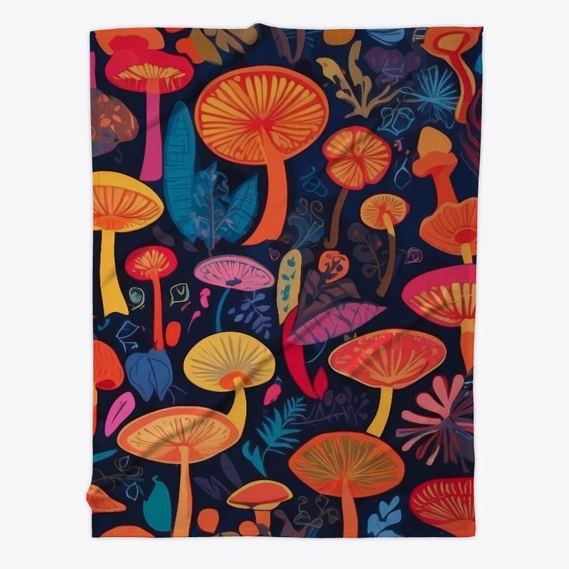 Colourful mushrooms graphic design