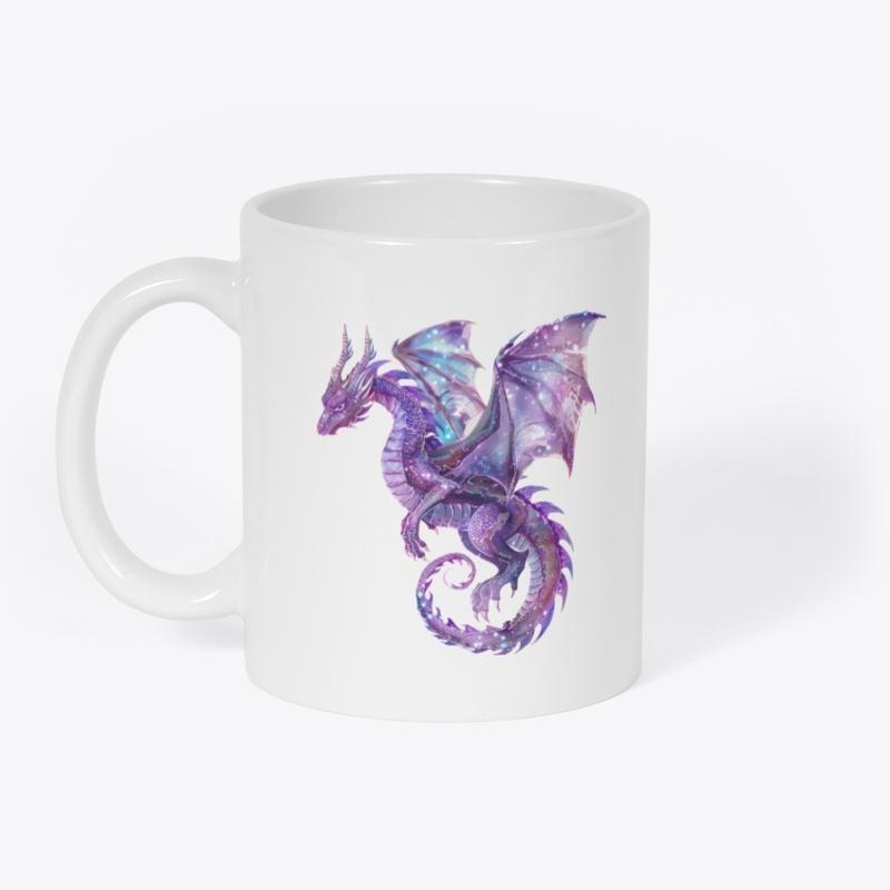 Purple and blue mythical detailed dragon